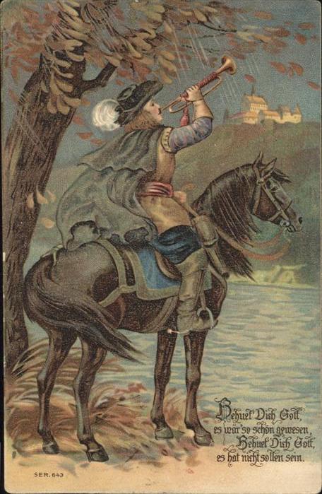 Trompeter Pferd Prägedruck