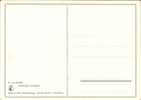 Kuenstlerkarte H von Zügel Durchs Wasser Kühe – Bild 2
