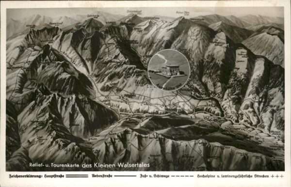 Walsertal Kleinwalsertal Reliefkarte Tourenkarte Sporthotel Auen