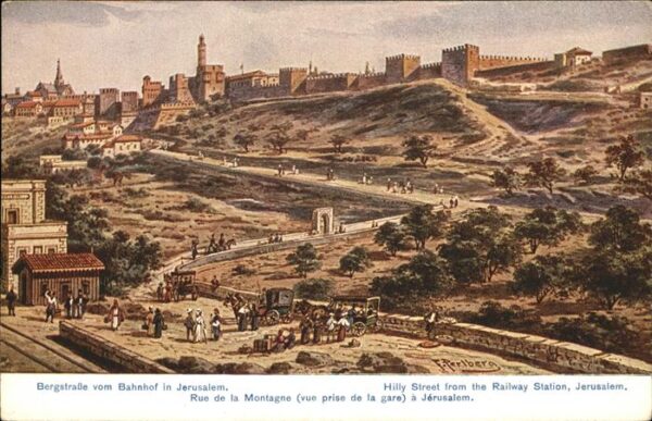 Jerusalem Yerushalayim Bergstrasse vom Bahnhof