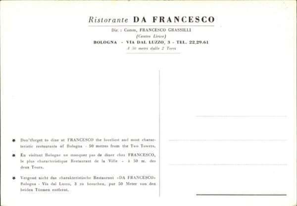 Bologna Ristorante Da Francesco Grassilli Vial – Bild 2