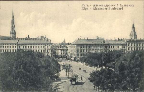 Riga Lettland Alexander Boulevard Strassenbahn
