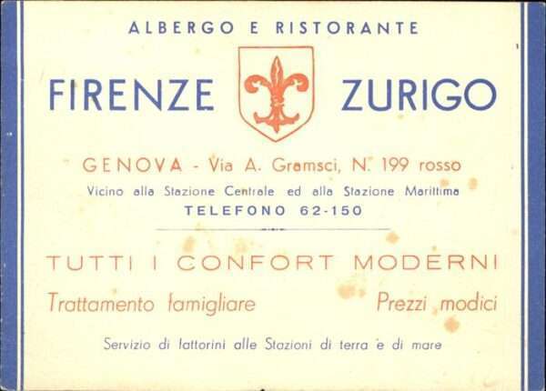 Genova Genua Liguria Albergo e Ristorante Firenze Zurigo – Bild 2