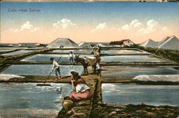 Cadiz Andalucia Las Salinas Salzabbau Zeichnung