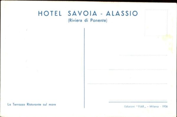 ALASSIO Savona Liguria IT Zeichnung Gemälde Hotel Savoia Riviera – Bild 2