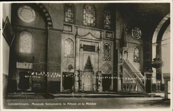 Constantinopel Istanbul Mosquee Suleymanie Mihrab et le Mimber
