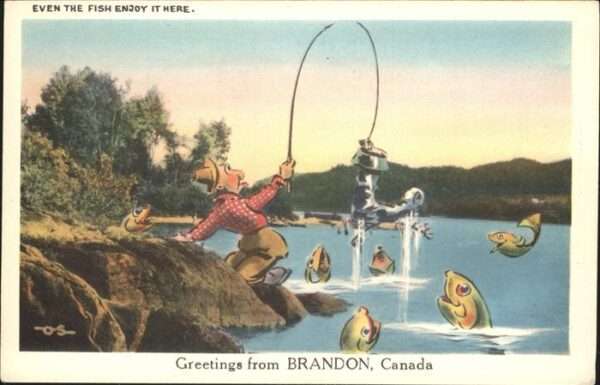 Brandon Manitoba Fischer Comic Karikatur