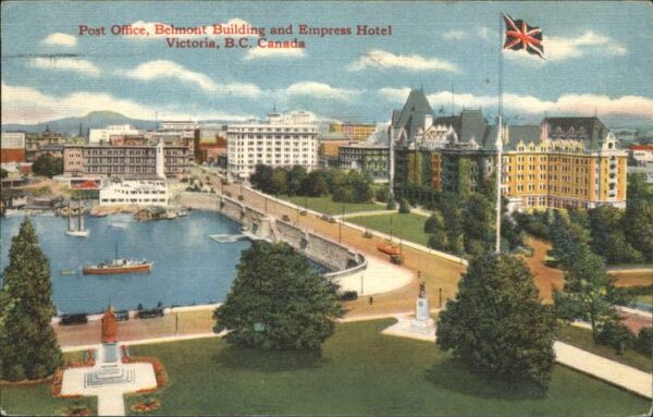 Victoria British Columbia Empress Hotel Belmont Building Fahne Po