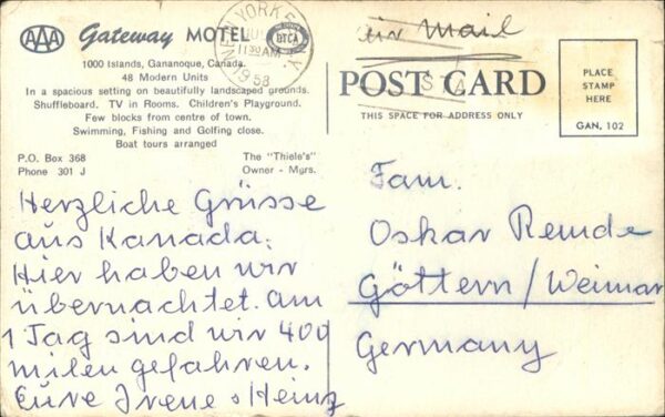 Toronto Canada Gateway Motel Montreal Brunnen – Bild 2