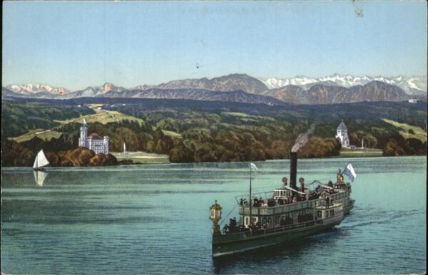 Dampfer Binnenschifffahrt Starnbergersee Schloss Berg