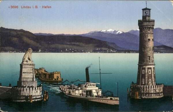 Dampfer Binnenschifffahrt Leuchturm Lindau Hafen
