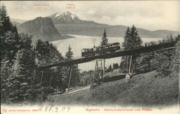 Eisenbahn Rigibahn Schnurtobelbrücke Pilatus