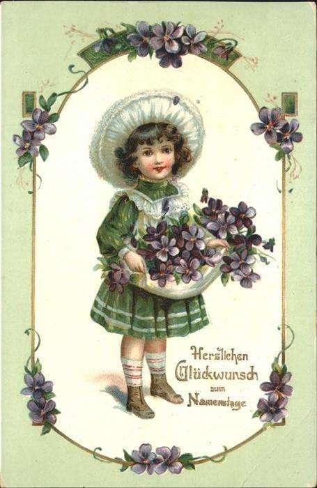 Namenstag Namenskarte Kind Blumen