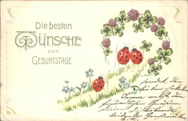 Geburtstag Kleeblätter Marienkäfer