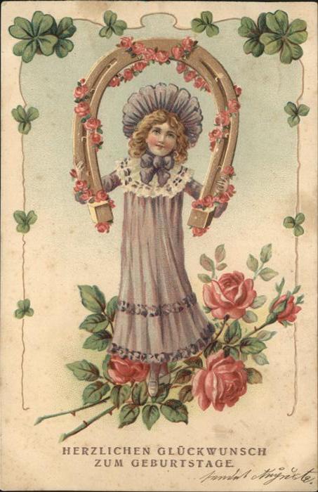Geburtstag Rosen Hufeisen Kleeblätter