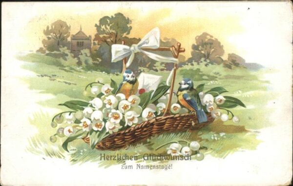 Namenstag Namenskarte Vögel