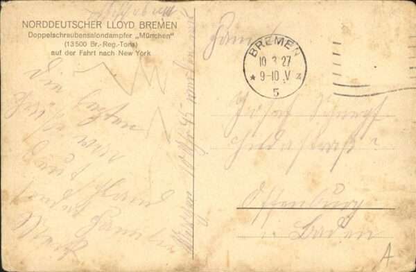 Dampfer Oceanliner München Fahrt nach New York – Bild 2