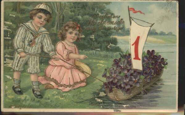 Namenstag Namenskarte Kinder Veilchen 1