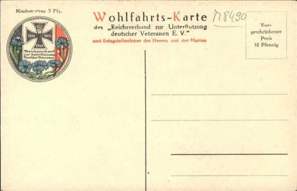 Graf Zeppelin Wohlfahrt Karte Marine Krieg – Bild 2