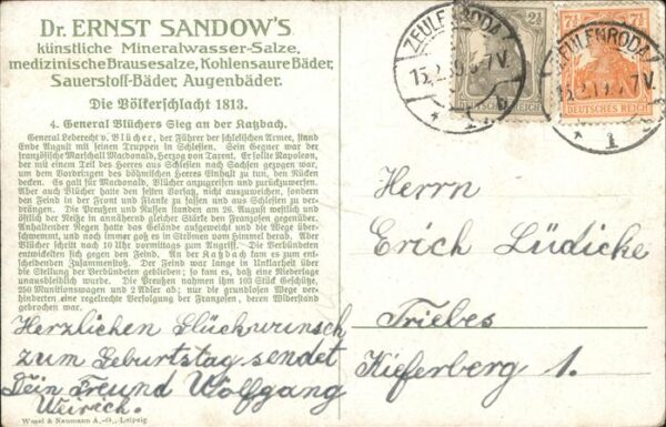 Werbung Militaria Dr Ernst Sandow Mineralwasser – Bild 2