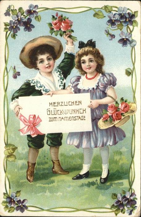 Namenstag Namenskarte Kinder Rosen