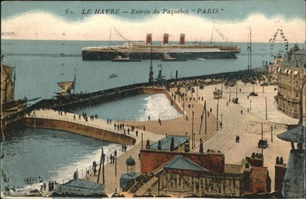 Dampfer Oceanliner Paris Hafen