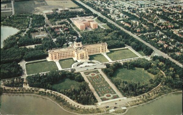 Regina Saskatchewan Aerival view Parliament Buildings Sask.