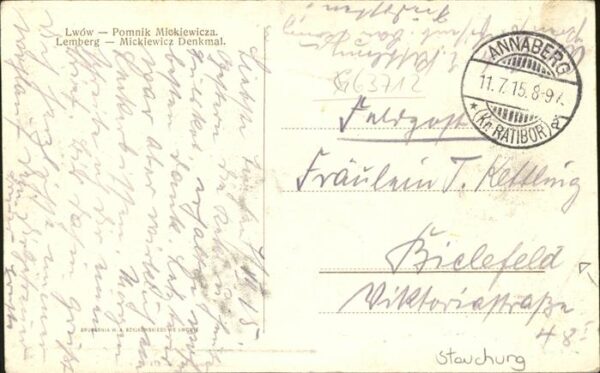 Lemberg Lwow Lviv Mickiewicz Denkmal – Bild 2