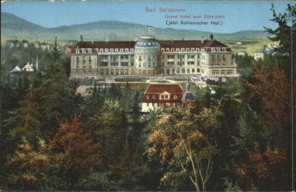 Bad Salzbrunn Szczawno-Zdroj Grand Hotel vom Ritterplatz