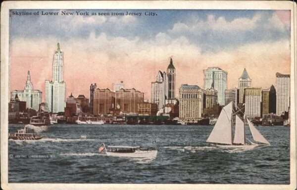 Jersey Kanalinsel New York Sky Line Segelschiff