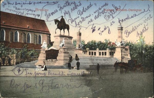 Breslau Niederschlesien Kaiser Wilhelm Denkmal Kutsche