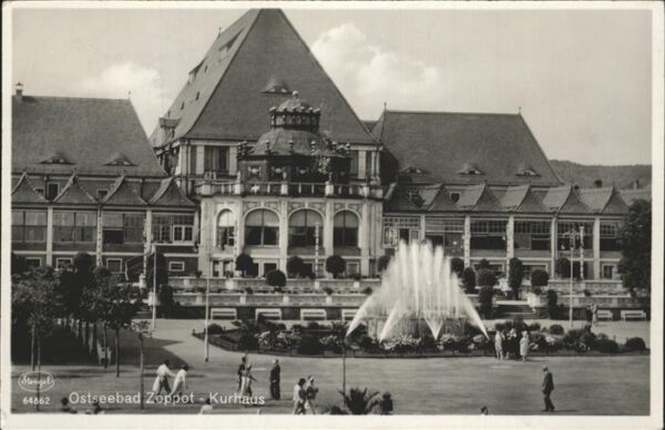 Zoppot Sopot Kurhaus Springbrunnen