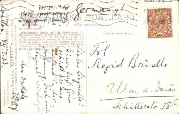 Verlag Tucks Oilette Nr. 7033 Westminster Abbey St. Margarets Ch – Bild 2