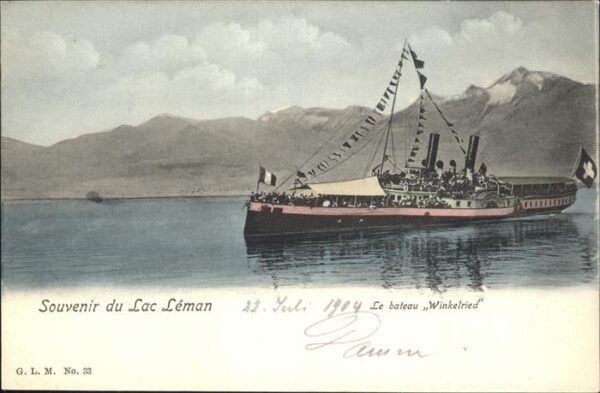 Dampfer Seitenrad Winkelried La Leman