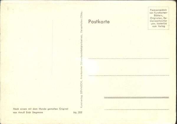 Kuenstlerkarte Nr 202 Arnulf Erich Stegmann – Bild 2