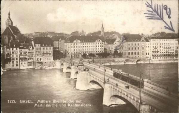 Basel BS Mittlere Rheinbrücke Martinskirche Kant