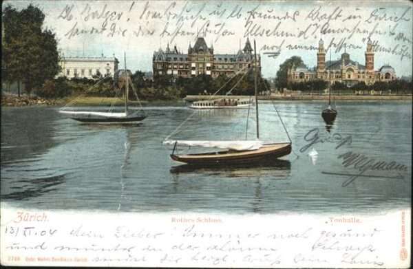 Zuerich Rothes Schloss Tonhalle Boot