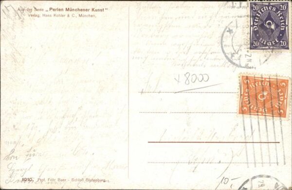 Kuenstlerkarte Nr 1010 Fritz Baer Schloss Blutenburg – Bild 2