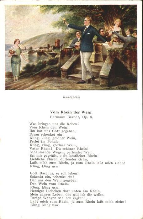 Liederkarte Vom Rhein der Wein Hermann Brandt