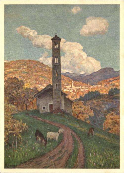 Kuenstlerkarte L Rossi Glockenturm Sureggio