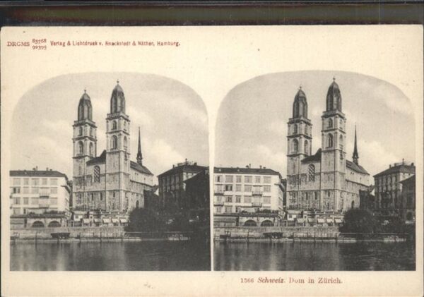 Stereoscopkarte Zürich Dom