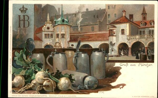 Hofbraeuhaus Muenchen Bier Bierkrüge Radieschen