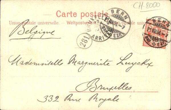 Briefmarken auf Postkarte Wappen Zürich – Bild 2
