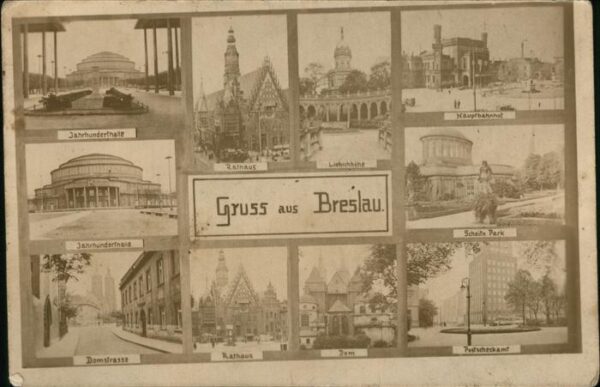 Breslau Niederschlesien Jahrhunderthalle Domstrasse Dom Rathaus