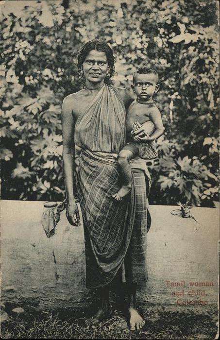 Colombo Ceylon Sri Lanka Tamil woman and child