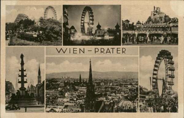 Wien Prater Riesenrad Nacht Eisenbahn
