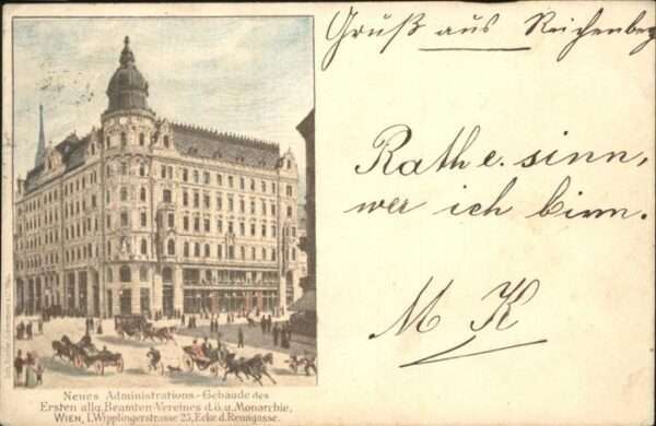 Wien Administrations Gebäude Pferdekutschen