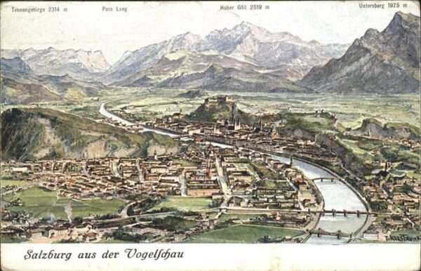 Salzburg Oesterreich Vogelschau Pass Lueg