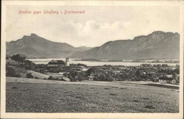 Mondsee Salzkammergut Panorama Mondsee Kloster Schafberg Drac