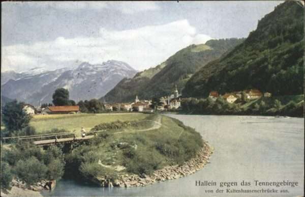 Hallein Teilansicht Hallein Salzach Tennengebir